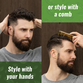 4 oz container of Rocky Mountain Barber Company fiber cream for extended styling.