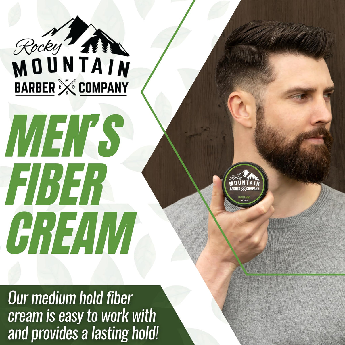 Rocky Mountain Barber Company label close-up highlighting beeswax base.