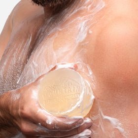 Pacific Pine lather close-up from Rocky Mountain Barber Co. Boulder Bar
