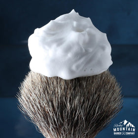 Rocky Mountain Barber dense lather demonstrates easy razor glide