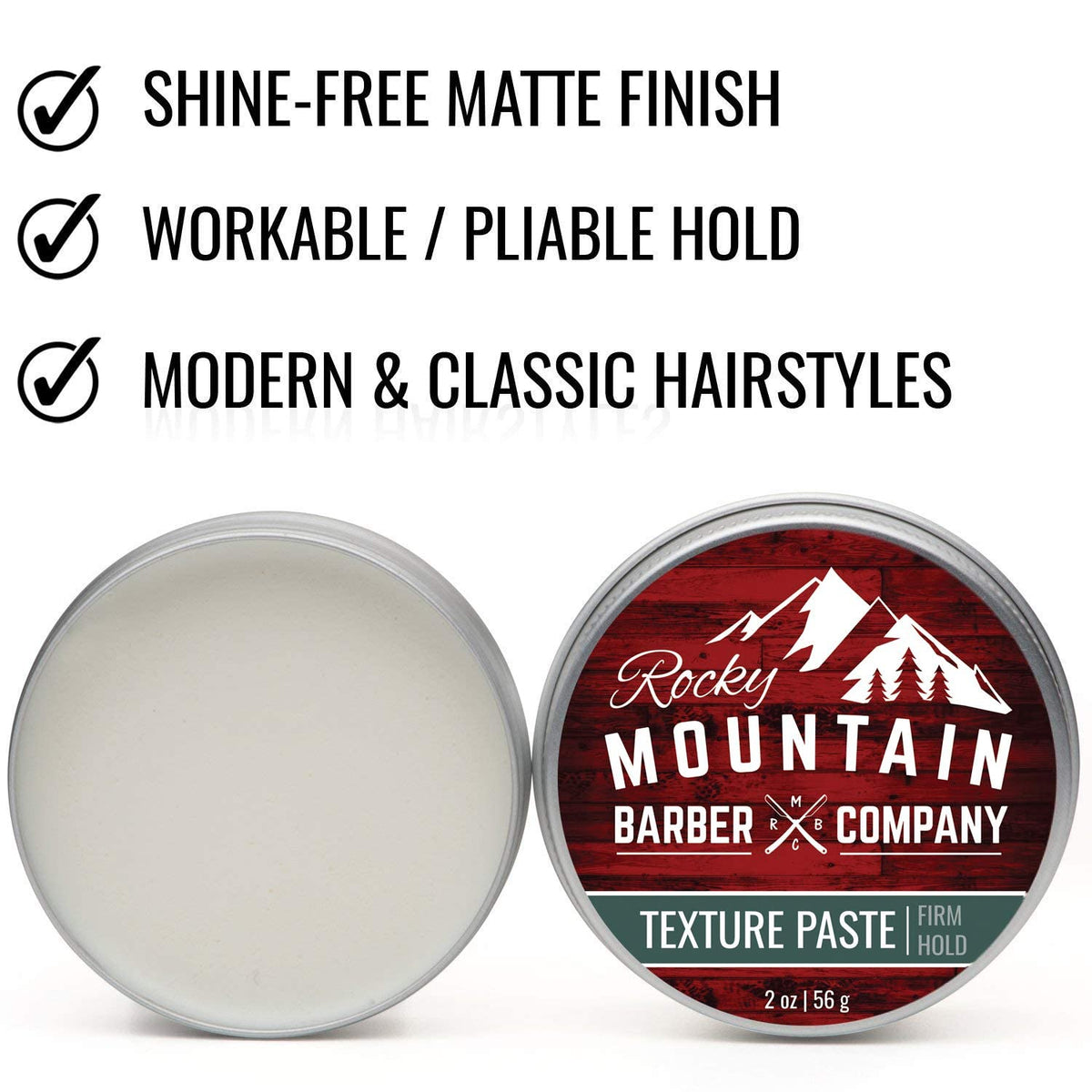 Rocky Mountain Barber Company small-batch production label conveys premium quality.