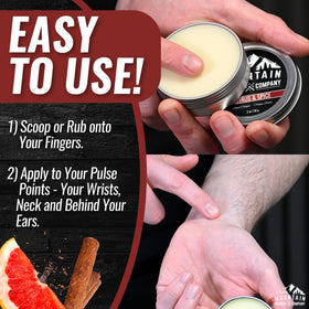 Ingredients of Rocky Mountain Barber solid cologne: avocado and coconut oils