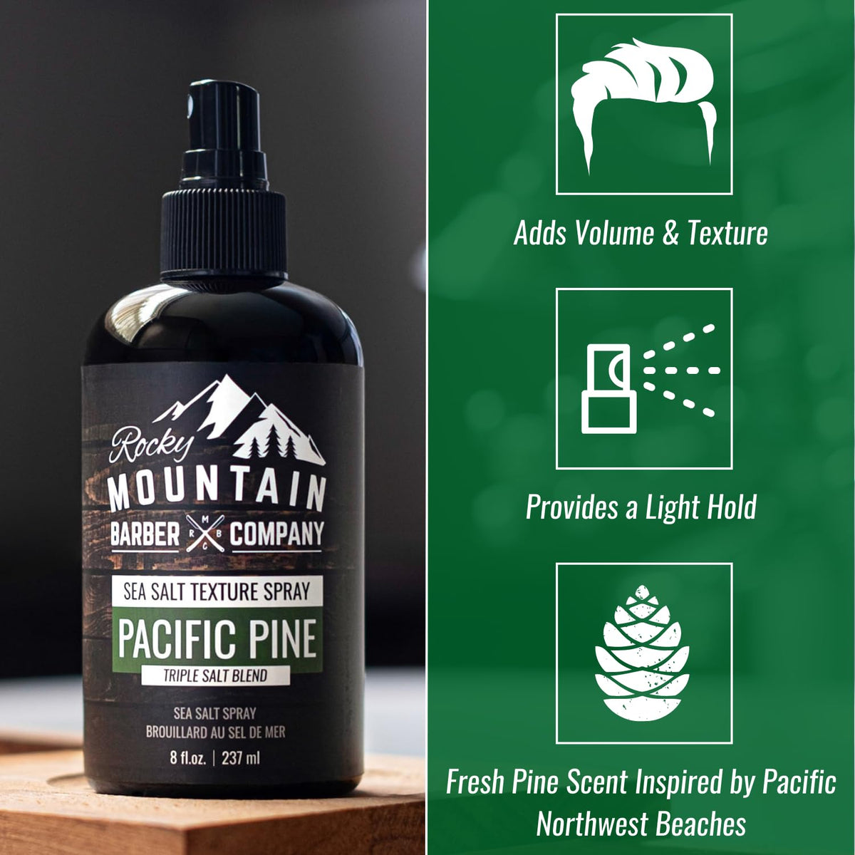 Beachy waves styled with Rocky Mountain Sea Salt Spray.