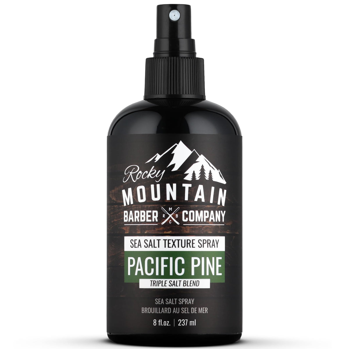 Rocky Mountain Sea Salt Spray bottle close-up for natural texture and beachy volume.