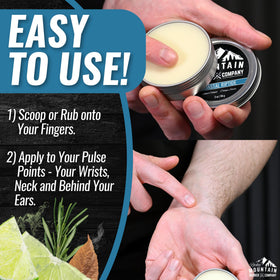 Rocky Mountain Solid Cologne Coastal Riptide application on pulse points for lasting aroma.