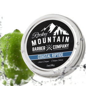 Rocky Mountain Solid Cologne Coastal Riptide scent evokes fresh ocean breeze.