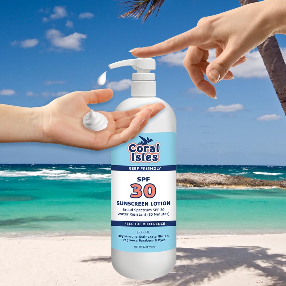 Coral Isles being applied during outdoor beach activities for quick coverage