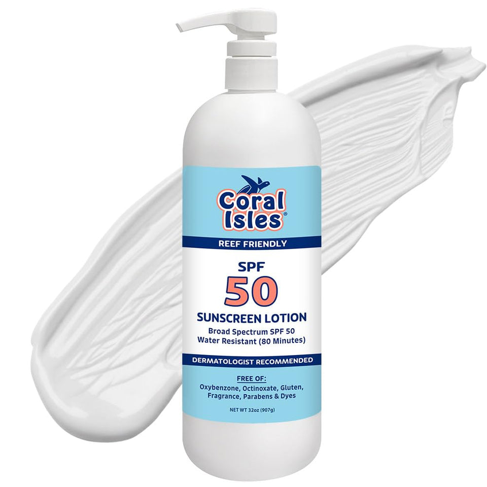Rocky Mountain Sunscreen Coral Isles bottle with pump for bulk sun protection