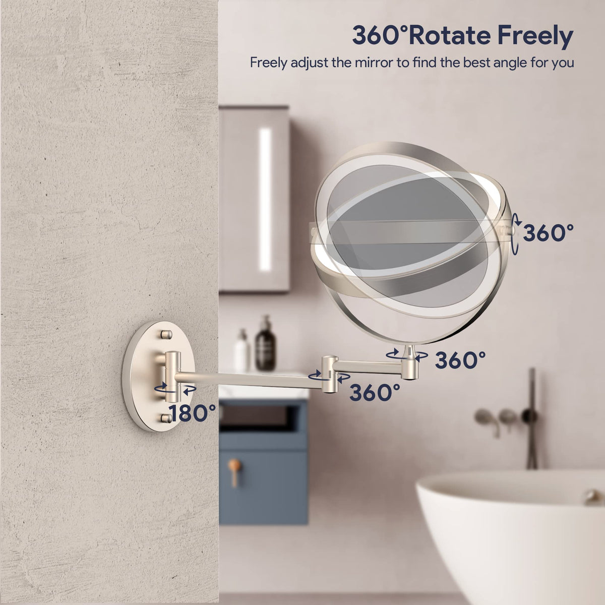 Rocollos 360-degree swivel extendable arm for flexible viewing