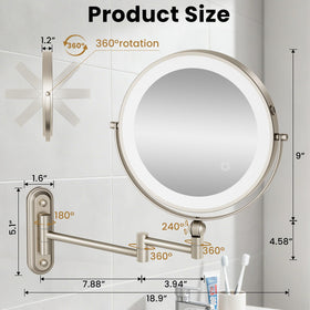 Rocollos double-sided 1X/30X magnifier for detailed eyeliner and eyebrow work.