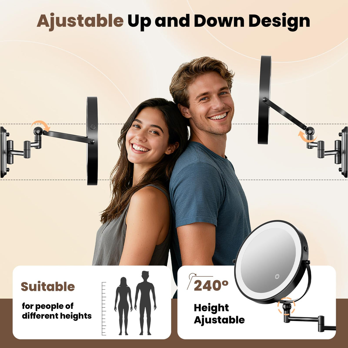 Rocollos durable ABS construction with silver-plated mirror surface