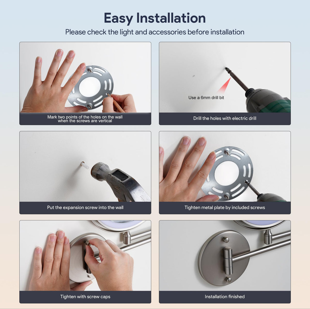 Easy wall-mount installation included for quick setup.