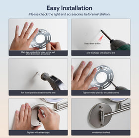 Easy wall-mount installation included for quick setup.