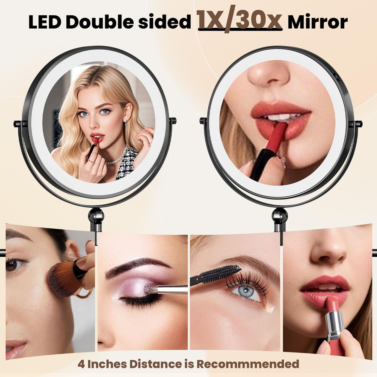 Rocollos IPX4 waterproof bathroom mirror designed for humid spaces