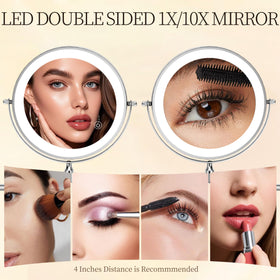 Rocollos mirror provides white, warm, and natural lighting for true-to-life makeup tones.