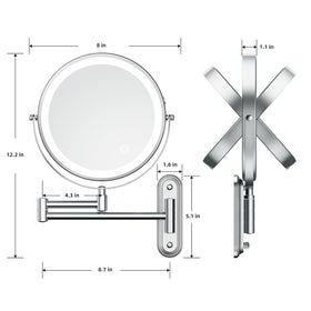 Rocollos mirror with 360-degree extendable arm adjustable angle