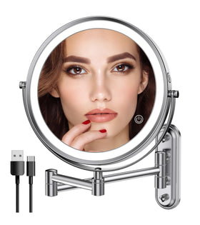Rocollos 8-inch wall-mounted mirror front view for everyday use