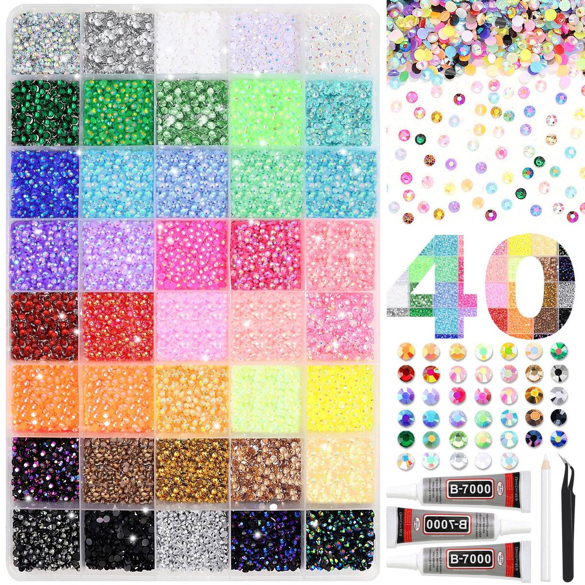 RODAKY resin jelly rhinestones 3mm in mixed colors for dazzling nail art.