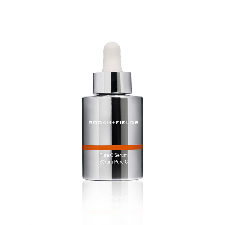 Rodan + Fields Pure C Serum bottle pour shows quick absorption and brightening potential