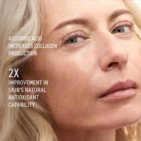 Close-up of Pure C Serum texture hints at smoother skin appearance