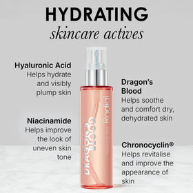 Rodial Dragon's Blood Hyaluronic Drink ingredients highlight Niacinamide benefits.