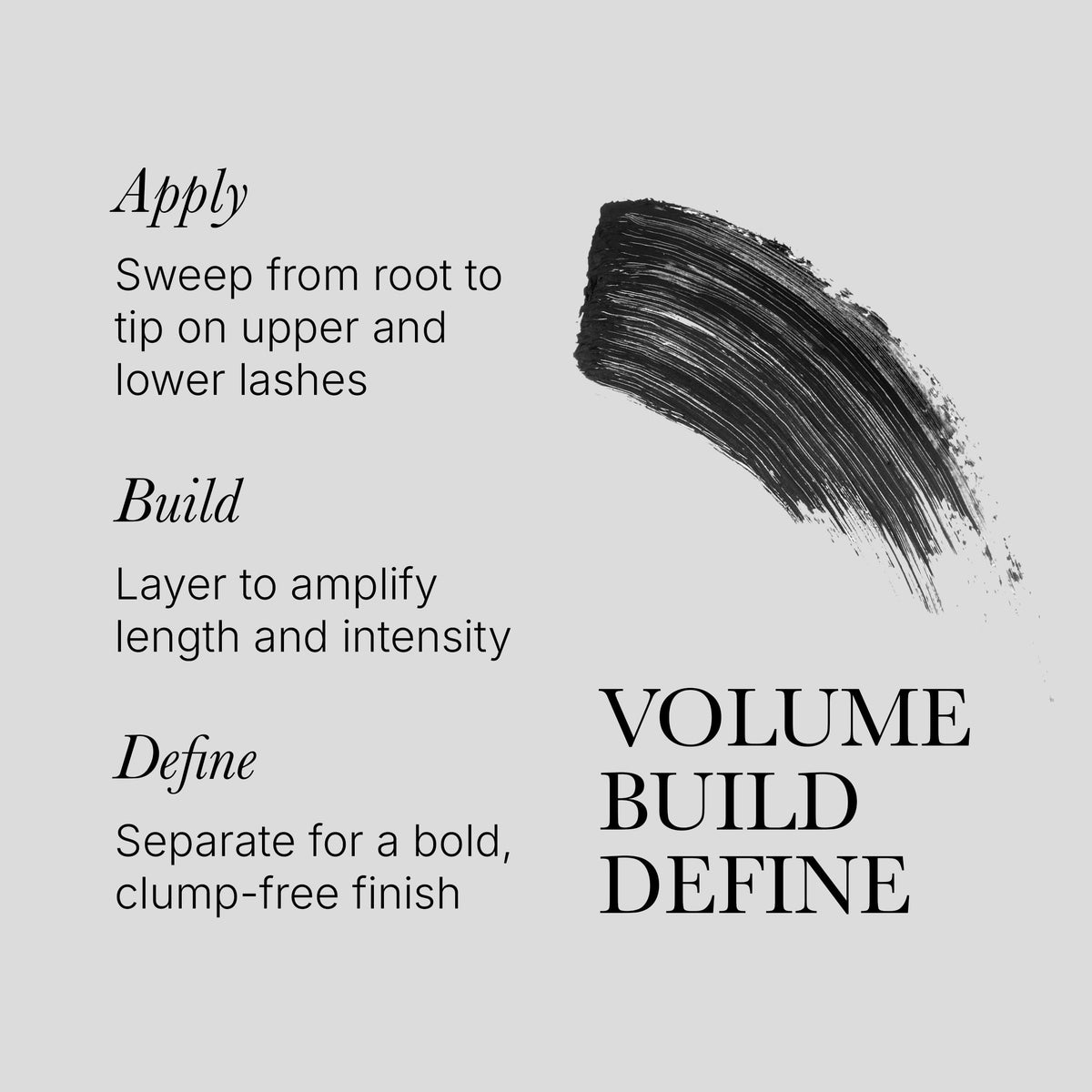 Rodial Mascara XXL matte formula closeup shows non-clumping, weightless finish.