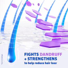 Rogaine 2-in-1 applying product to scalp for dandruff relief