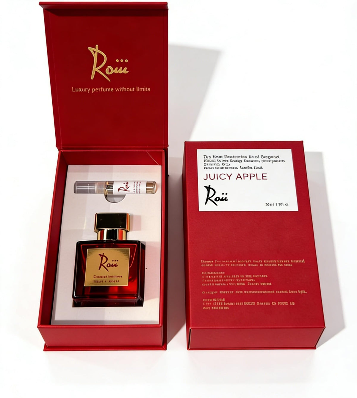 Roiii Juicy Apple spray action demonstrates easy, balanced fragrance application.