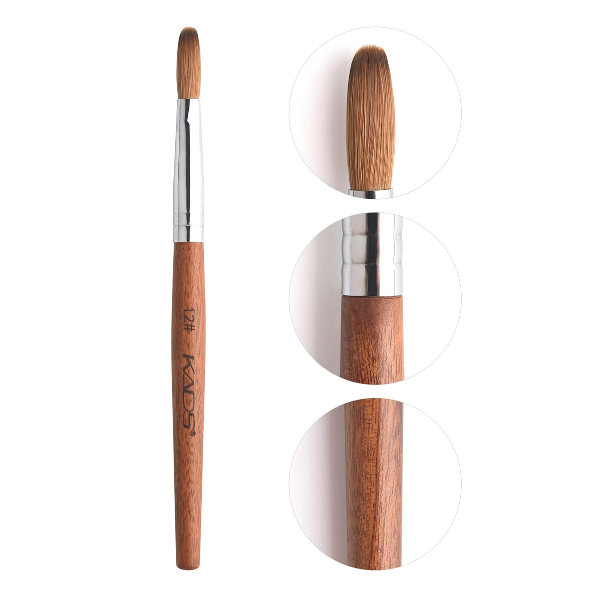 Rolabling nail brush with Kolinsky sable hair for precise professional nail art.