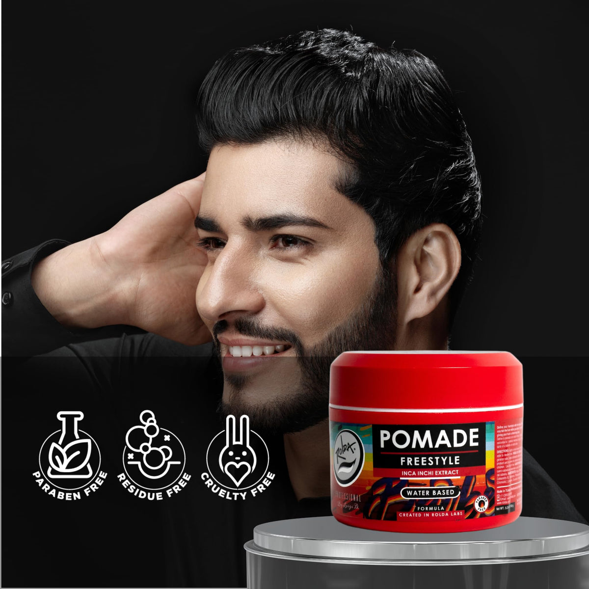 Everyday styling routine with Rolda Freestyle pomade for men