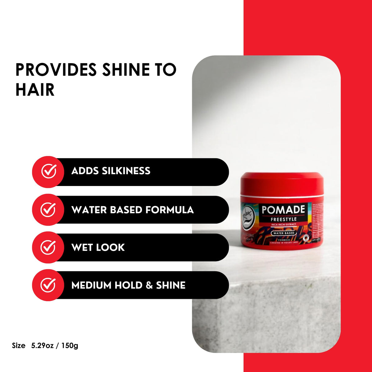 Residue-free finish with Rolda Freestyle pomade on clean hair