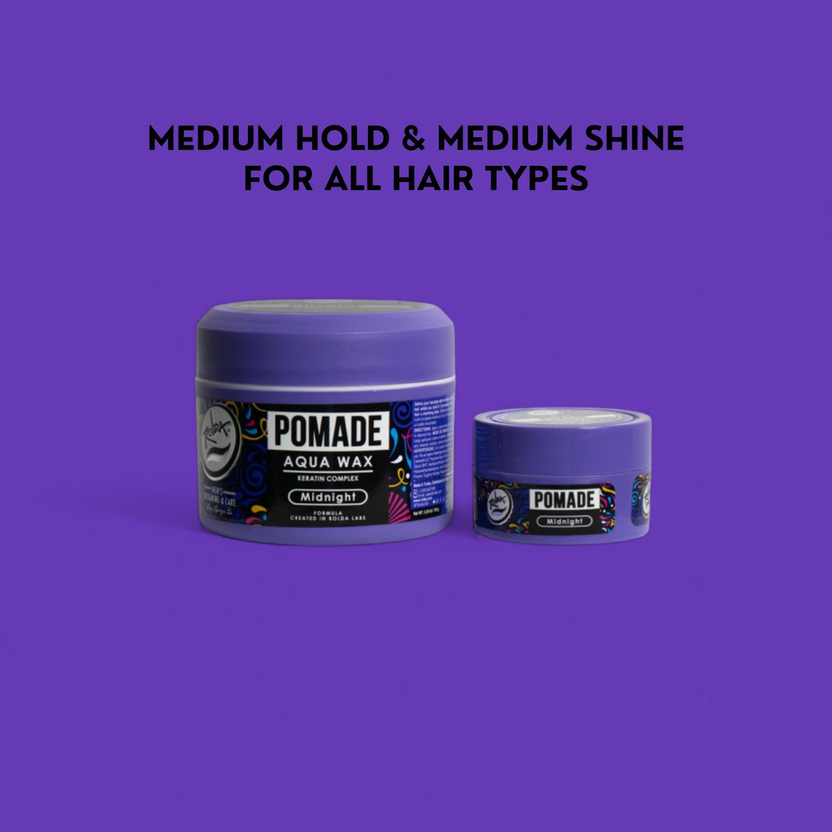 Close-up of hair with Rolda Midnight Pomade achieving a flake-free finish