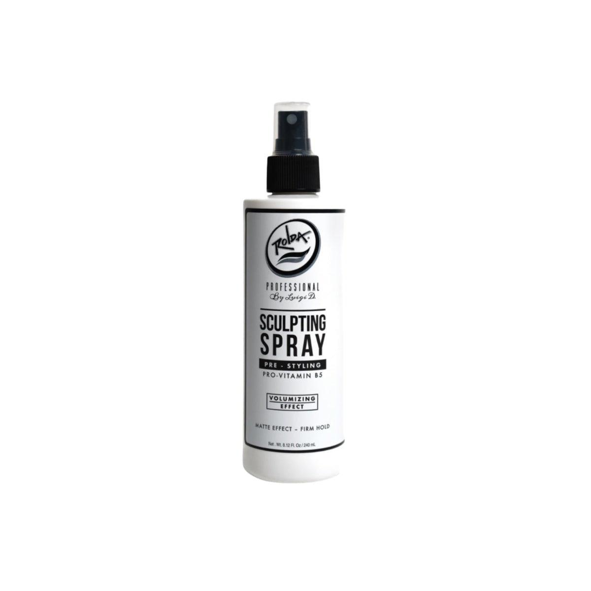 Rolda Pre-Styling Sculpting Hair Spray bottle for flexible hold.