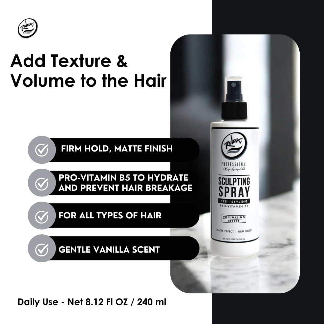 Rolda spray enables easy texture and light hold for shaping.
