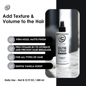 Rolda spray enables easy texture and light hold for shaping.