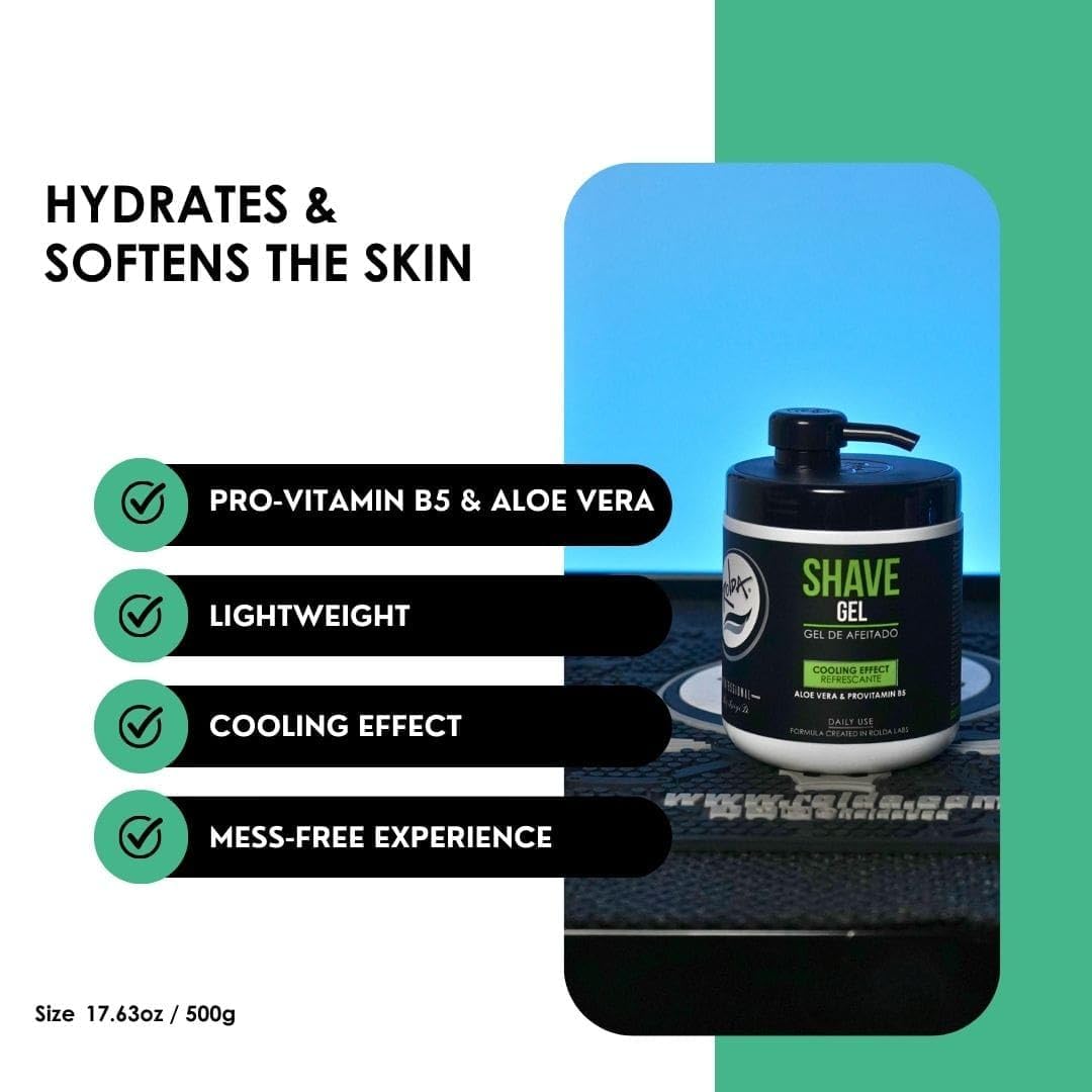 Rolda Refreshing Shave Gel barber-grade packaging for professional use