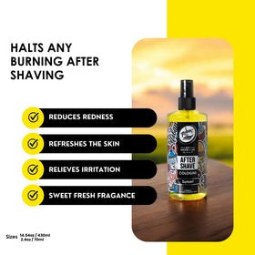Rolda Sunset applying to skin demonstrates soothing post-shave care.