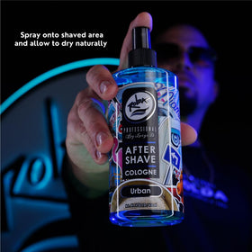 Rolda Urban After Shave Tonic spray action demonstrates quick refresh after shaving