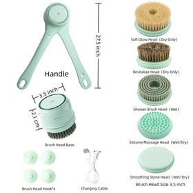 ROLLERSTONE silicone head massage for relaxing circular motions and improved circulation