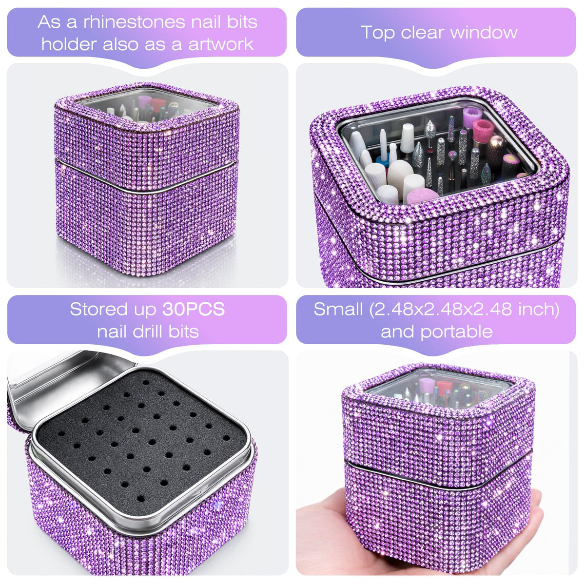 Bits in use with an electric nail drill for precise detailing