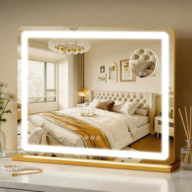 ROLOVE 23x18 gold vanity mirror with large HD view for full-face makeup