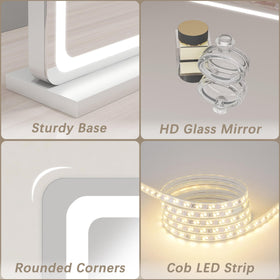 ROLOVE vanity mirror designed for easy assembly and stable setup