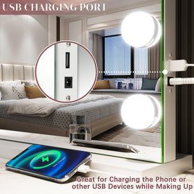 USB port for quick device charging during beauty routines