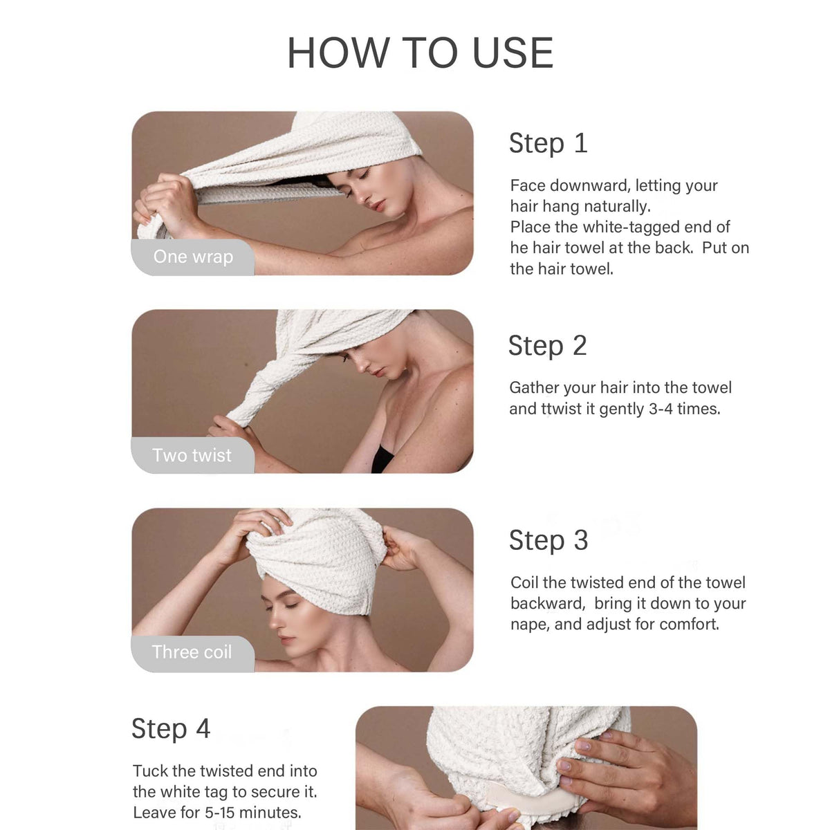 ROLSHOL hair towel wrap packaging showing two towels in the pack.
