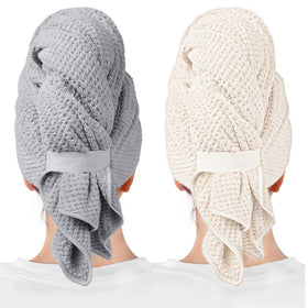 ROLSHOL large microfiber hair towel wrap absorbent for faster drying after shower