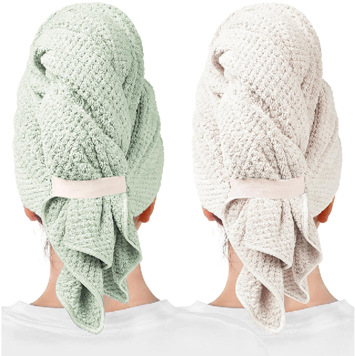 ROLSHOL large microfiber hair towel wrap for fast, gentle drying