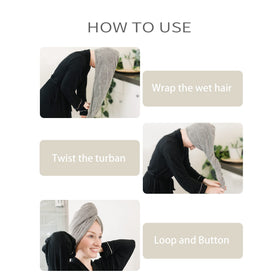 ROLSHOL long hair wrap with loop and button for secure fit
