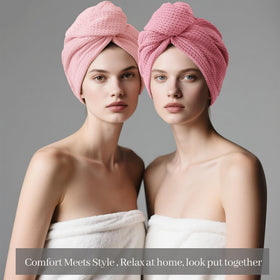 ROLSHOL oversized 32x11 towel wrapped around long thick hair.