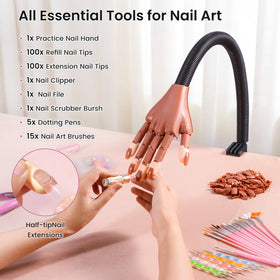 Rolybag flexible ABS hand mimics natural finger movements for precise nail art.