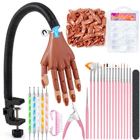 Rolybag practice hand with magnetic palm enables quick curing under UV lamp.